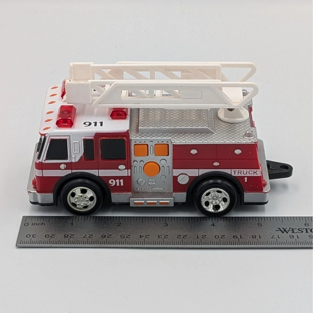 Maxx Action 911 Fire Truck Toy with Lights and Sounds Red Rescue Ladder Vehicle